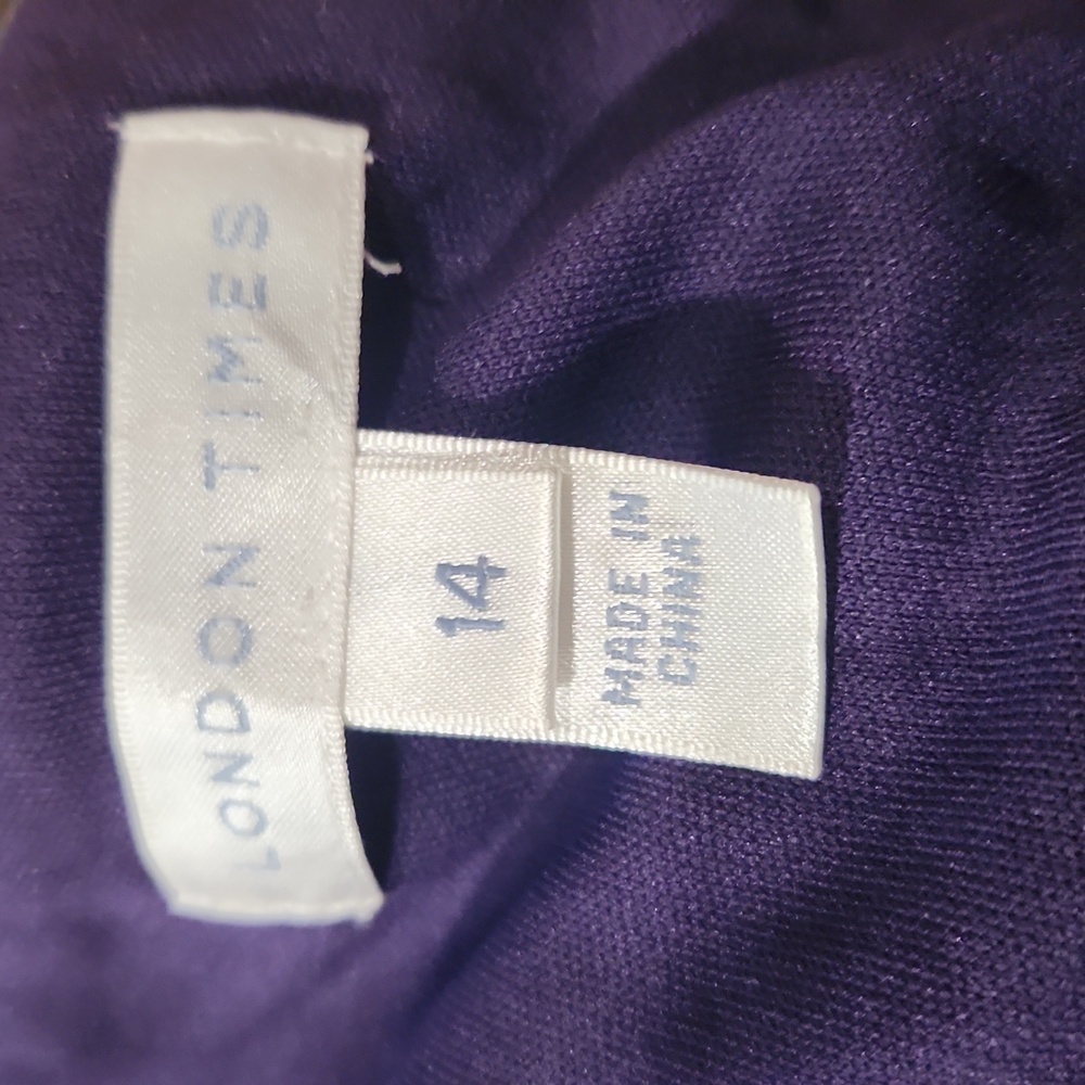London Times Purple Tie-Strap Midi Dress - Picture 9 of 11